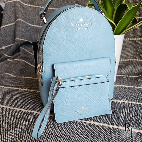 #10 Kate Spade Schuyler Mini Backpack and Wristlet – Smoky Blue - Picture 2 of 16